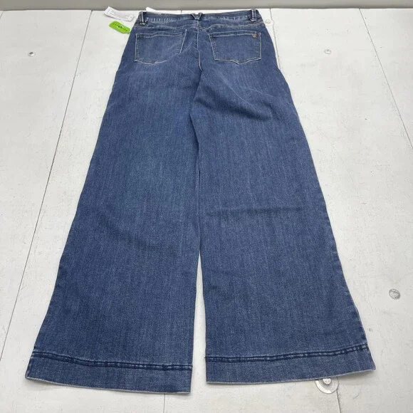 Women's Blue Wide-Leg Jeans - Picture 8 of 8